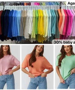 Swetry damskie WŁOSKA,Size uni ,paczka 6 szt mix kolor
