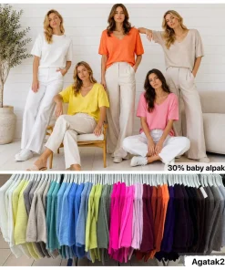 Swetry damskie WŁOSKA,Size uni ,paczka 6 szt mix kolor
