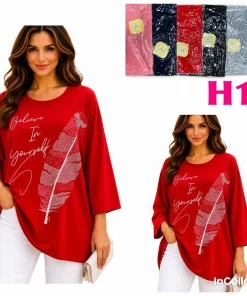 Bluzki Damskie,Size 2xl/3xl-4xl/5xl,paczka 12szt, mix kolor