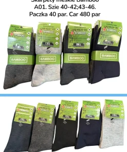 Skarpety MĘSKIE,Size 40-46,paczka 40szt, mix kolor