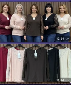 Bluzki Damskie WŁOSKA,Size uni,paczka 6szt, mix kolor