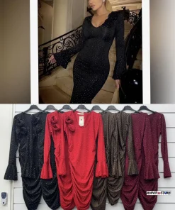 Sukienki Damskie WŁOSKA,Size uni,paczka 6szt, mix kolor