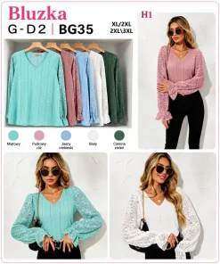 Bluzki Damskie,Size xl/2xl-2x/3xl,paczka 12szt, mix kolor