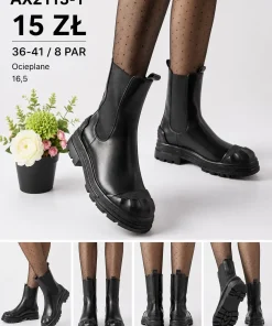 Buty Botki Damskie (36-41, 8par) 1 kolor