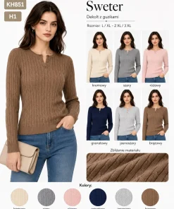 Swetry Damskie,Size l/xl-2xl/3xl,paczka 12szt, mix kolor