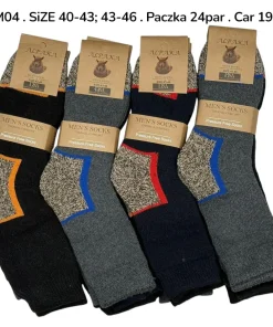 Skarpety MĘSKIE,size 40-46,Paczka 24szt ,mix kolor
