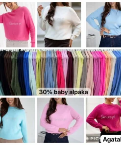 Swetry Damskie WŁOSKA,Size uni,paczka 6szt, mix kolor