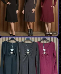 Sukienki Damskie WŁOSKA,Size uni,paczka 6szt, mix kolo