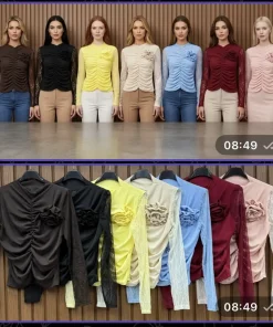 Bluzki Damskie WŁOSKA,Size uni,paczka 6szt, mix kolo