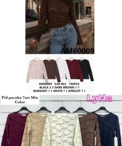 Bluzki Damskie WŁOSKA,Size uni,paczka 6szt, mix kolor