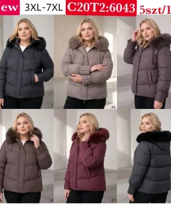 Kurtki Damskie, size 3xl-7xl,Paczka 5szt, 1 kolor