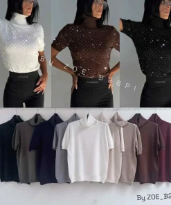 Swetry Damskie WŁOSKA,Size uni,paczka 6szt, mix kolo