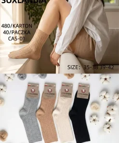 Skarpety Damskie,Size 35-42,paczka 40szt, mix kolor