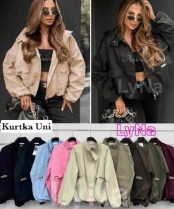 Kurtki skórzane damskie, size uni,paczka 6szt,mix kolor