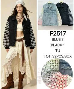Kurtki Jeansowe damskie, size uni,paczka 4szt,mix kolor