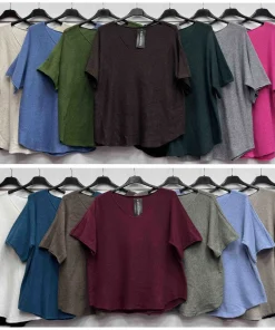 Bluzki Damskie WŁOSKA,Size uni,paczka 6szt, mix kolo