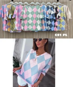 Bluzki Damskie WŁOSKA,Size uni,paczka 6szt, mix kolor
