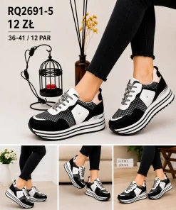 Buty Sportowe Damskie (36-41, 12par) 1 kolor