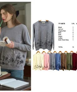 Swetry Damskie,size l/xl-2xl/3xl,Paczka 12szt ,mix kolor