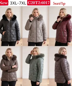 Kurtki Damskie, size 3xl-7xl,Paczka 5szt ,1 kolor