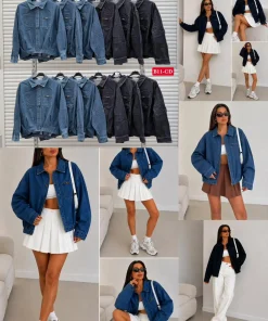 Kurtki Jeansowe damskie,Size uni,paczka 6szt,mix kolor