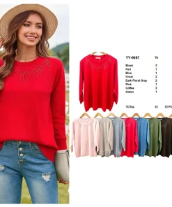 Swetry Damskie,size uni,Paczka 12szt ,mix kolor