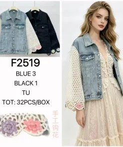 Kurtki Jeansowe damskie, size uni,paczka 4szt,mix kolor
