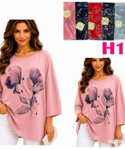 Bluzki Damskie,Size 2xl/3xl-4xl/5xl,paczka 12szt, mix kolor