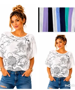 Bluzki Damskie,Size 2xl/3xl-4xl/5xl,paczka 12szt, mix kolor