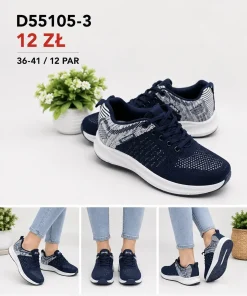 Buty Sportowe Damskie (36-41, 12par) 1 kolor