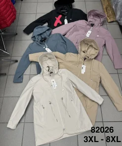 Kurtki damskie ,size 3xl-8xl,,Paczka 6szt ,1kolor
