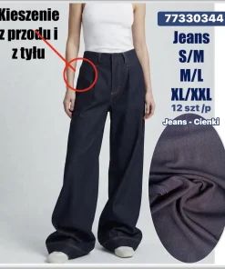 Jeansy Damskie,Size s/m-xl/2xl,paczka 12szt, 1 kolor