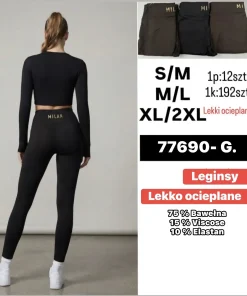 Leginsy Damskie,size s/m-xl/2xl,Paczka 12szt ,mix kolor