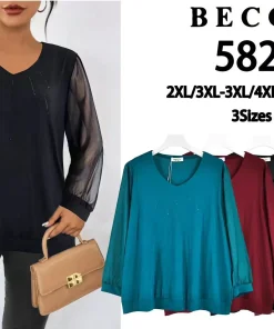 Bluzy damskie, size 2/3-4/5xl,paczka 12szt,mix kolor