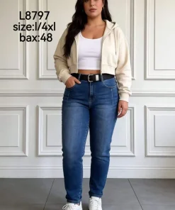 Jeansy Damskie, size l-4xl,Paczka 12szt, 1 kolor