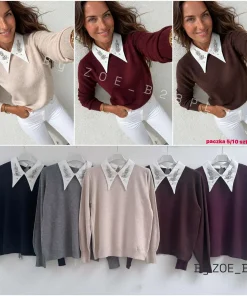 Swetry Damskie WŁOSKA,Size uni,paczka 6szt, mix kolo