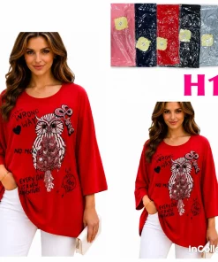 Bluzki Damskie,Size 2xl/3xl-4xl/5xl,paczka 12szt, mix kolor