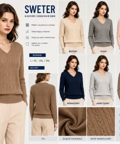 Swetry Damskie,Size l/xl-2xl/3xl,paczka 12szt, mix kolor