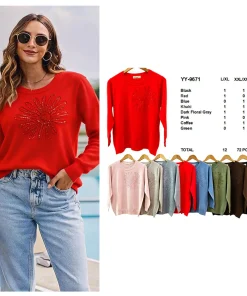 Swetry Damskie,size l/xl-2xl/3xl,Paczka 12szt ,mix kolor