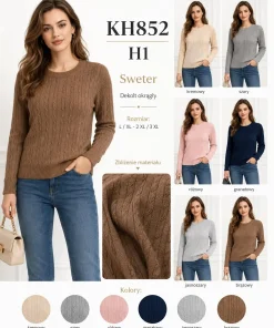 Swetry Damskie,Size l/xl-2xl/3xl,paczka 12szt, mix kolor