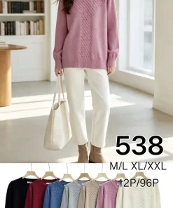 Swetry DAMSKI ,size m/l-xl/2xl,Paczka 12szt ,mix kolor
