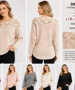Swetry Damskie,Size l/xl-2xl/3xl,paczka 12szt, mix kolor