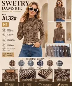 Swetry damskie,size m/l-xl/2xl,paczka 12szt ,mix kolor