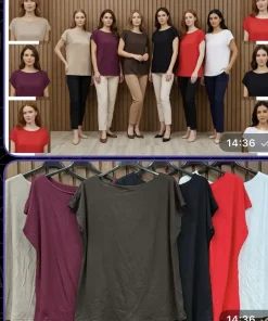Bluzki damskie WŁOSKA,Size uni ,paczka 6 szt mix kolor