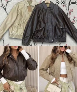 Kurtki skórzane damskie,size s-xl,paczka 5szt ,1kolor