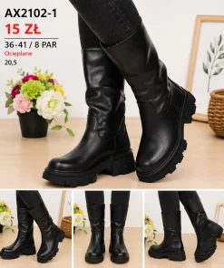 Buty Kozaki Damskie (36-41, 8 par) 1 kolor