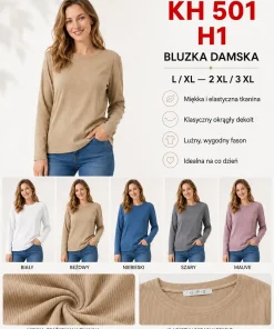Bluzki Damskie,Size l/xl-2xl/3xl,paczka 12szt, mix kolor