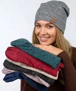 Komplet: czapka plus komin,Paczka 12szt ,mix kolor