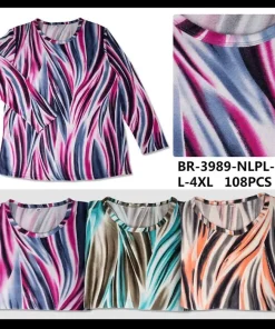 Bluzy damskie, size l-4xl,paczka 12szt,mix kolor