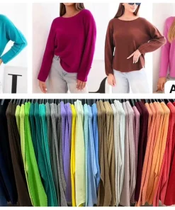 Swetry damskie WŁOSKA,Size uni ,paczka 6 szt mix kolor